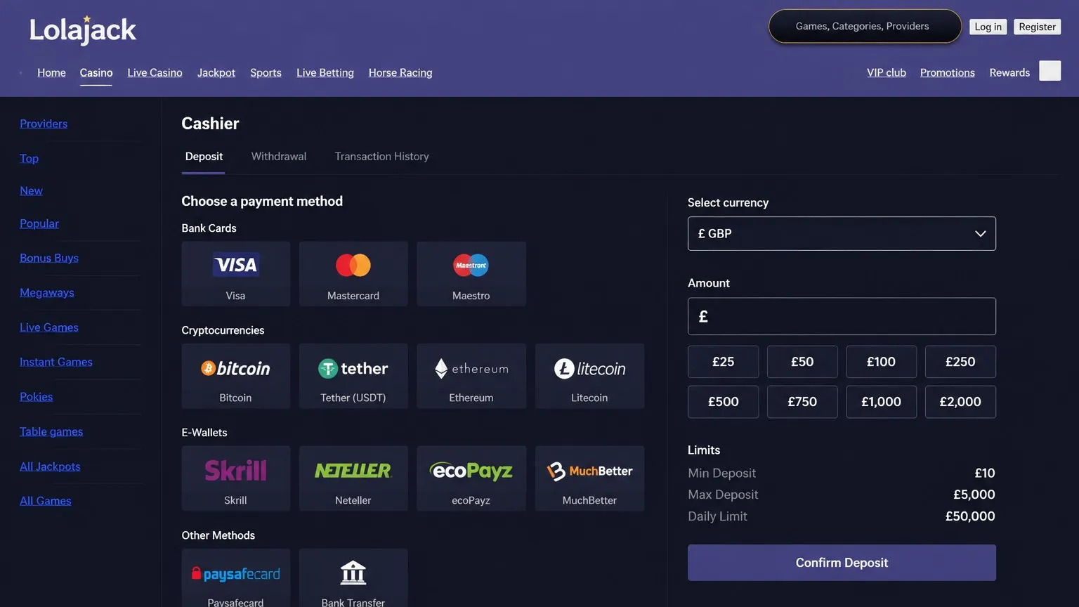 Lolajack Casino withdrawal policy: quick overview